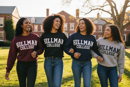 "Hillman College" Vintage Washed Cropped Sweatshirt