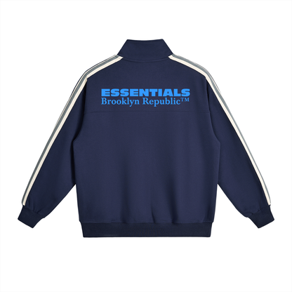 Essential Contrast Side-Stripe Stand Collar  Jacket