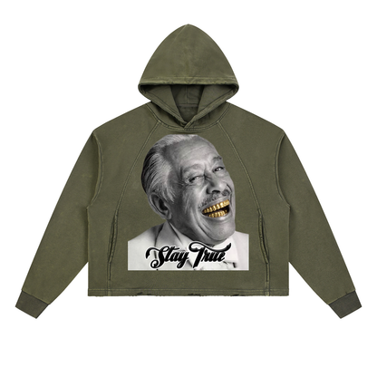 "Minnie the Moocher" Vintage Washed Frayed-Hem Hoodie
