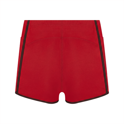 "Brooklyn Republic Essentials" Women's High Rise Color Block Yoga Shorts