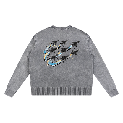 "DREAM CHASERS" Mineral Wash Oversized Sweater