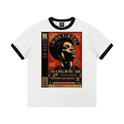 "Spellbinder" Contrast Edge Ribbed Crewneck T-Shirt