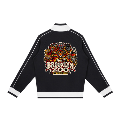 Brooklyn Zoo™ "Bruh Rabbit Stew" Color Block Raglan Sleeve Zip Track Jacket