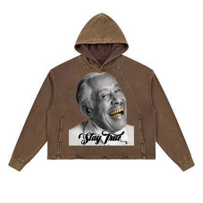 "Minnie the Moocher" Vintage Washed Frayed-Hem Hoodie