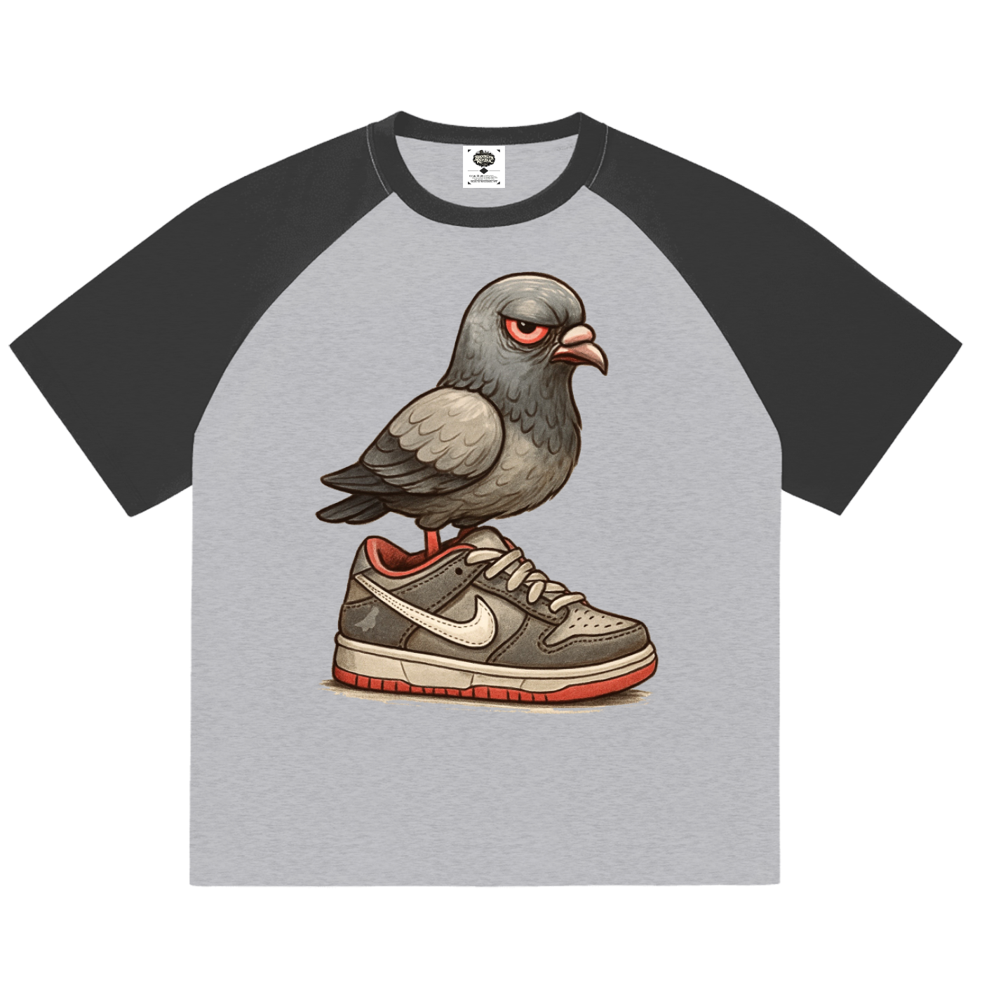 "Dunk the Angry Pigeon" Raglan Sleeve T-Shirt