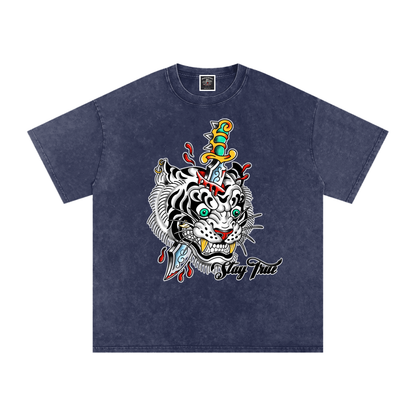 Brooklyn Zoo™ "Ed Hard-ly" Snow Washed Oversized Cotton T-Shirt