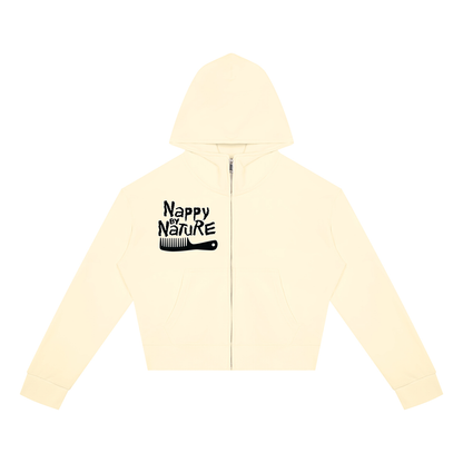 "Nappily Ever After" Women's Crop Full Zip Hoodie