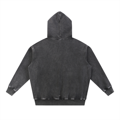 PYN™x BKRP™  "Shaolin Style" Snow Wash Fleece Oversize Hoodie