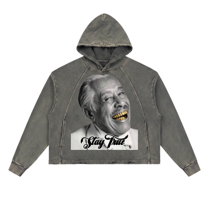 "Minnie the Moocher" Vintage Washed Frayed-Hem Hoodie