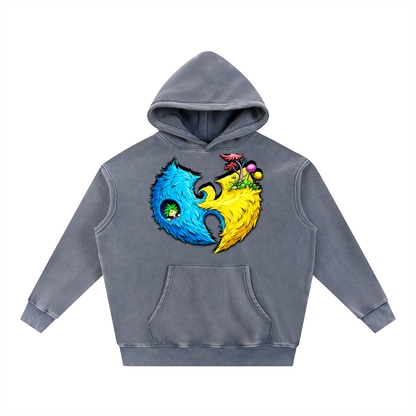 PYN™ "Wally Champ" Snow Wash Fleece Oversize Hoodie