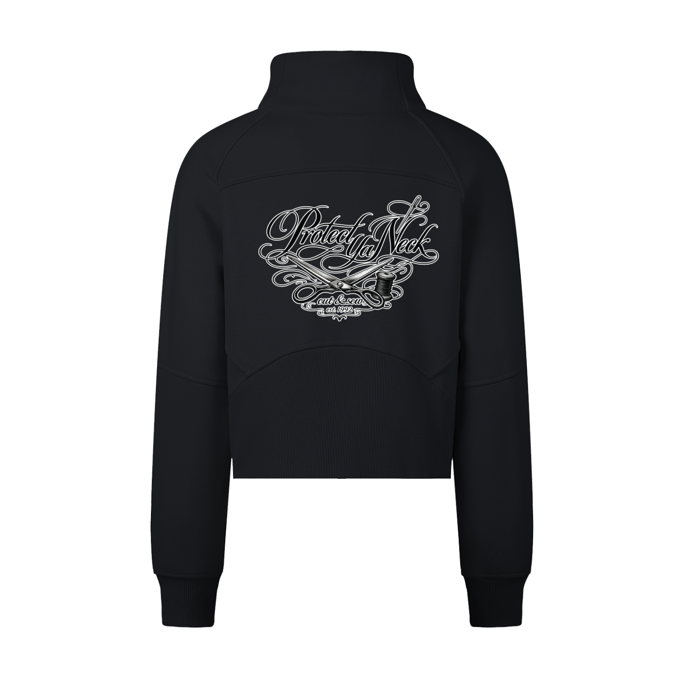 PYN™ x BKRP™ "Cut & Sew" Cropped Half-Zip Sweatshirt