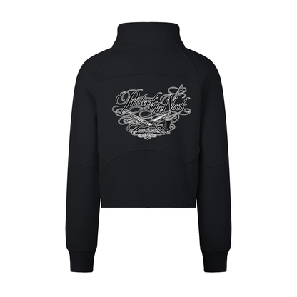 PYN™ x BKRP™ "Cut & Sew" Cropped Half-Zip Sweatshirt