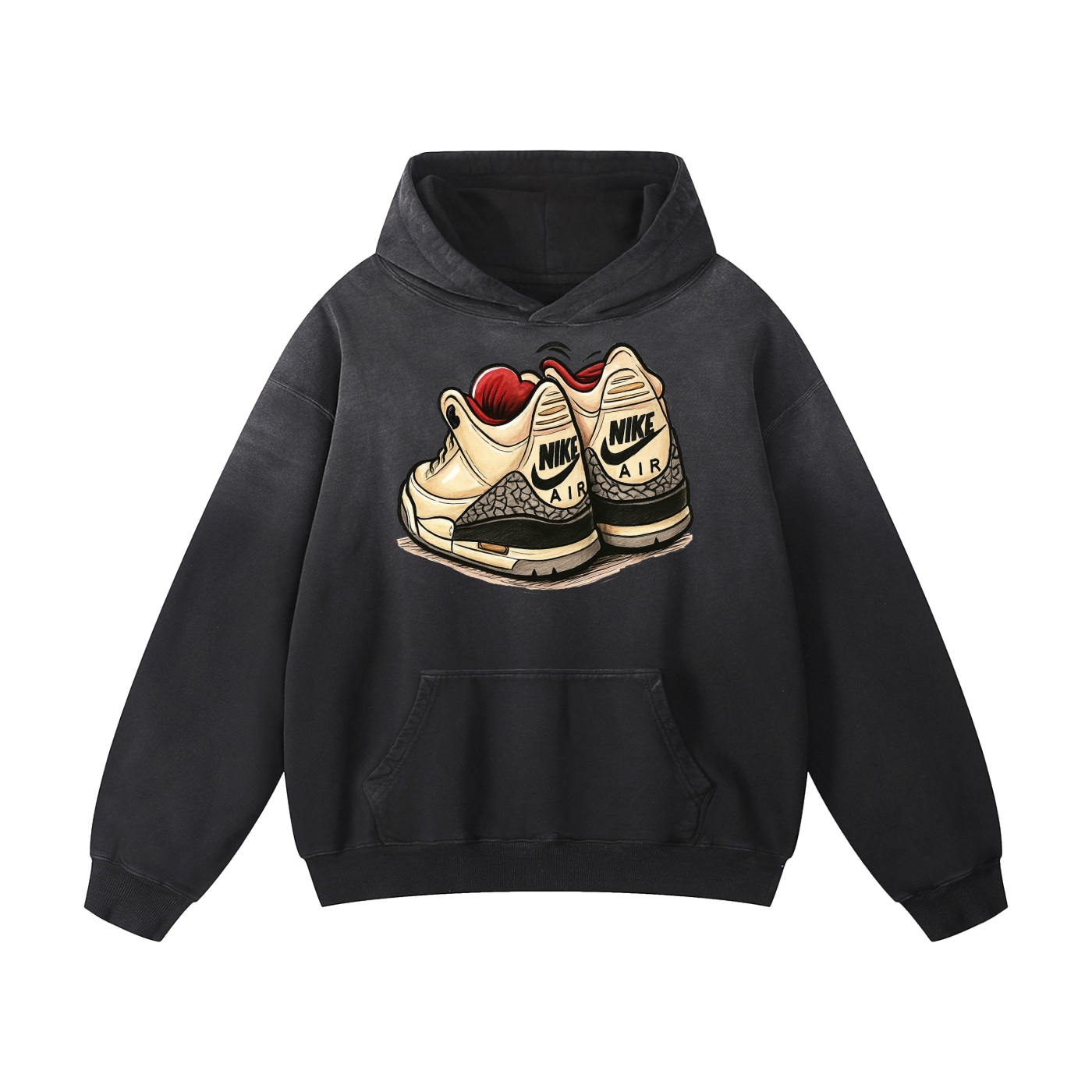"AJ 3" Heavyweight Sunfade Oversized Hoodie