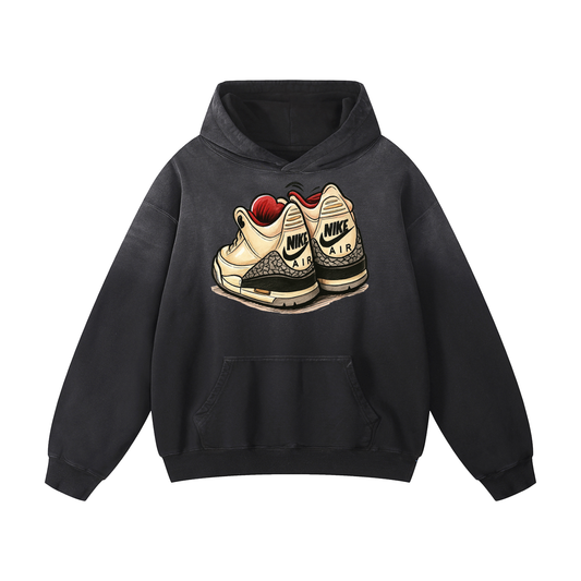 "AJ 3" Heavyweight Sunfade Oversized Hoodie