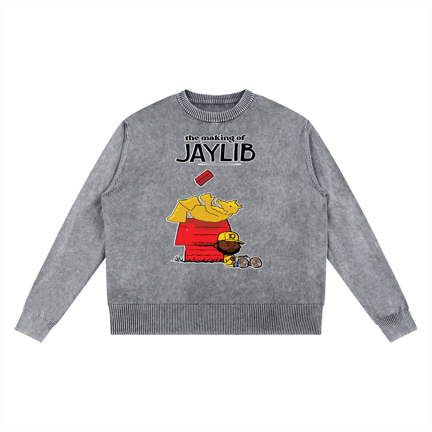 "The Makings of Jaylib" Mineral Wash Oversized Sweater