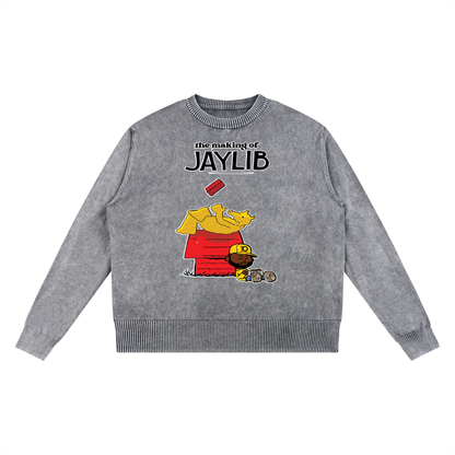 "The Makings of Jaylib" Mineral Wash Oversized Sweater