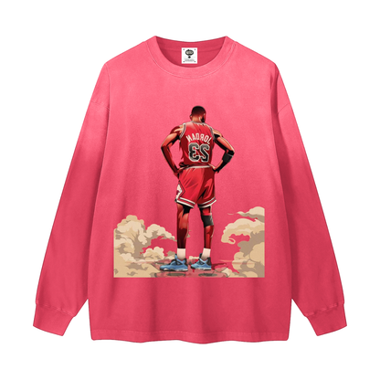"All The Smoke" Gradient Washed Long Sleeve T-Shirt