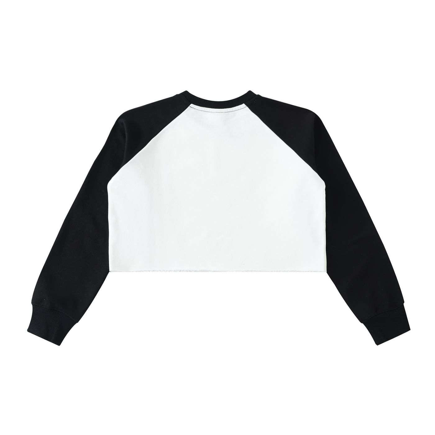 "Brooklyn Republic Essentials"  Raw-Hem Raglan Crop Sweatshirt