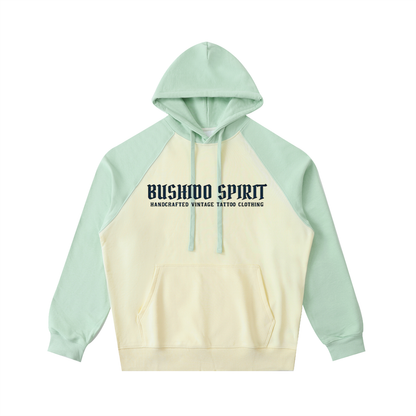 "Bushido" Color-Block Raglan Sleeve Hoodie