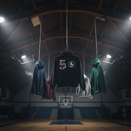 "AJ 5" Contrast Plaid Boxy Zip Hoodie