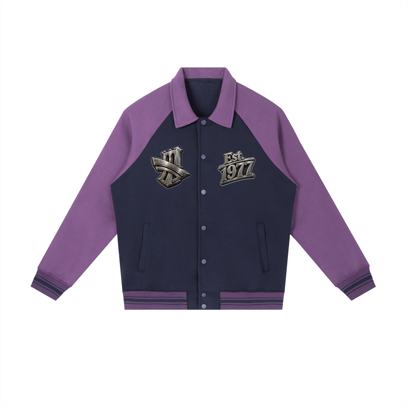 "All-Star" Contrast Raglan Sleeve Baseball Jacket