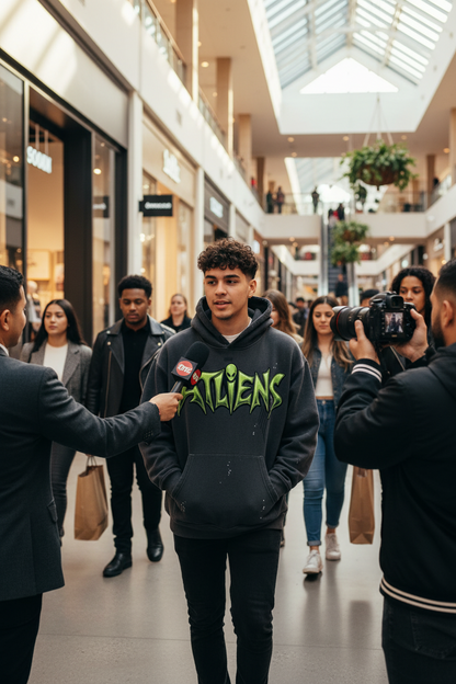 "ATLiens" Vintage Washed Frayed Fleece Hoodie