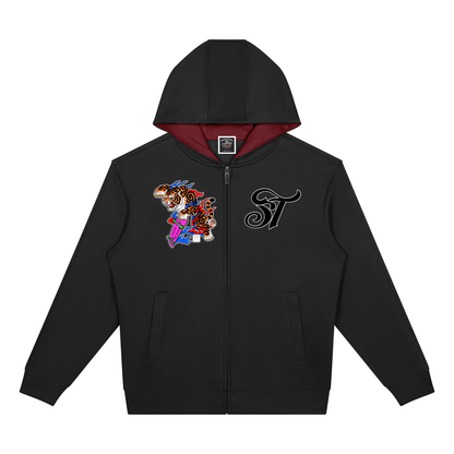 Brooklyn Zoo™ "Sheir-Khan" Drop Shoulder Full Zip Hoodie