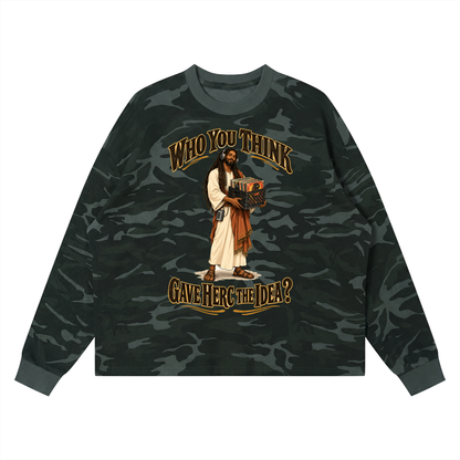 "YahWord" Waffle Boxy Long Sleeve T-Shirt