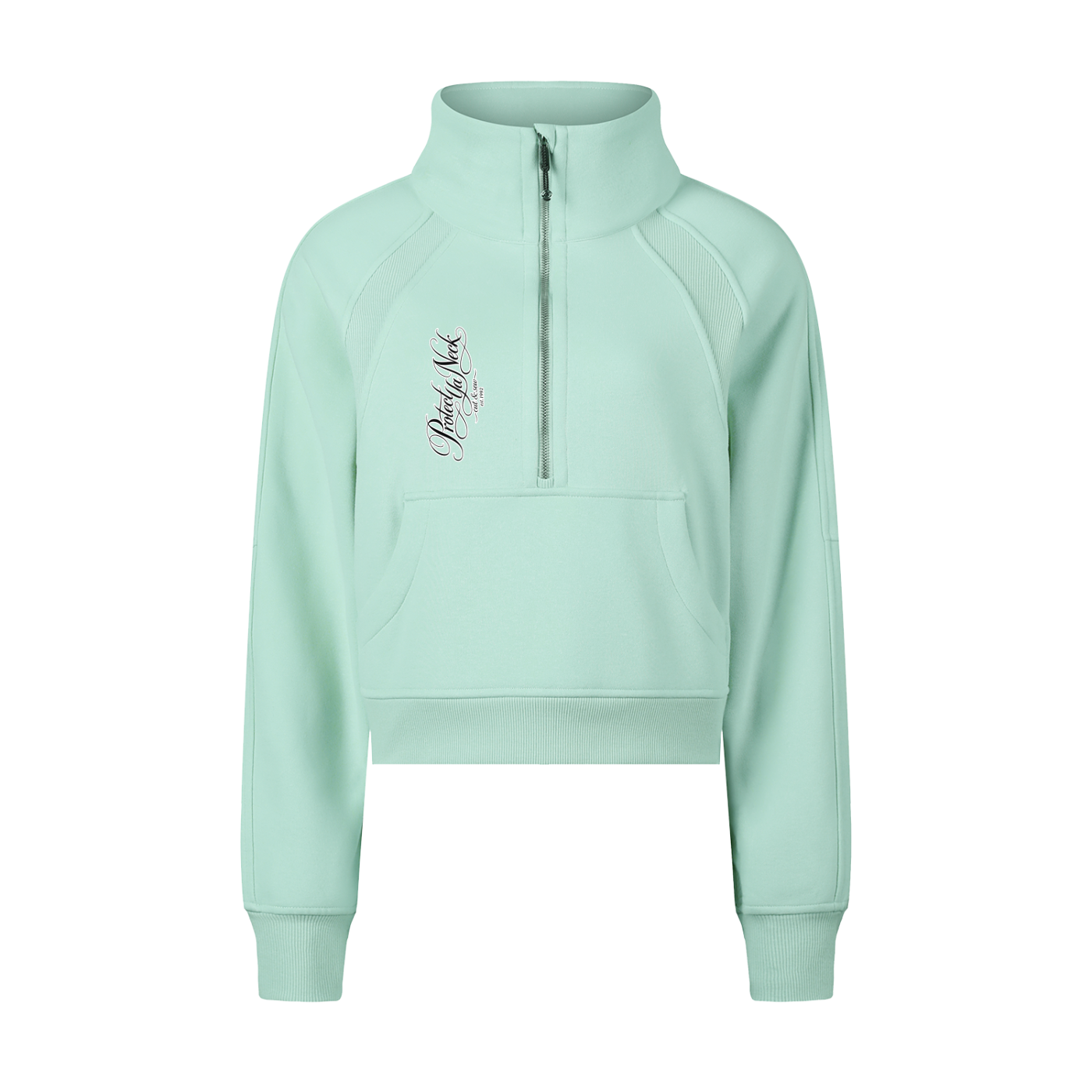 PYN™ x BKRP™ "Cut & Sew" Cropped Half-Zip Sweatshirt