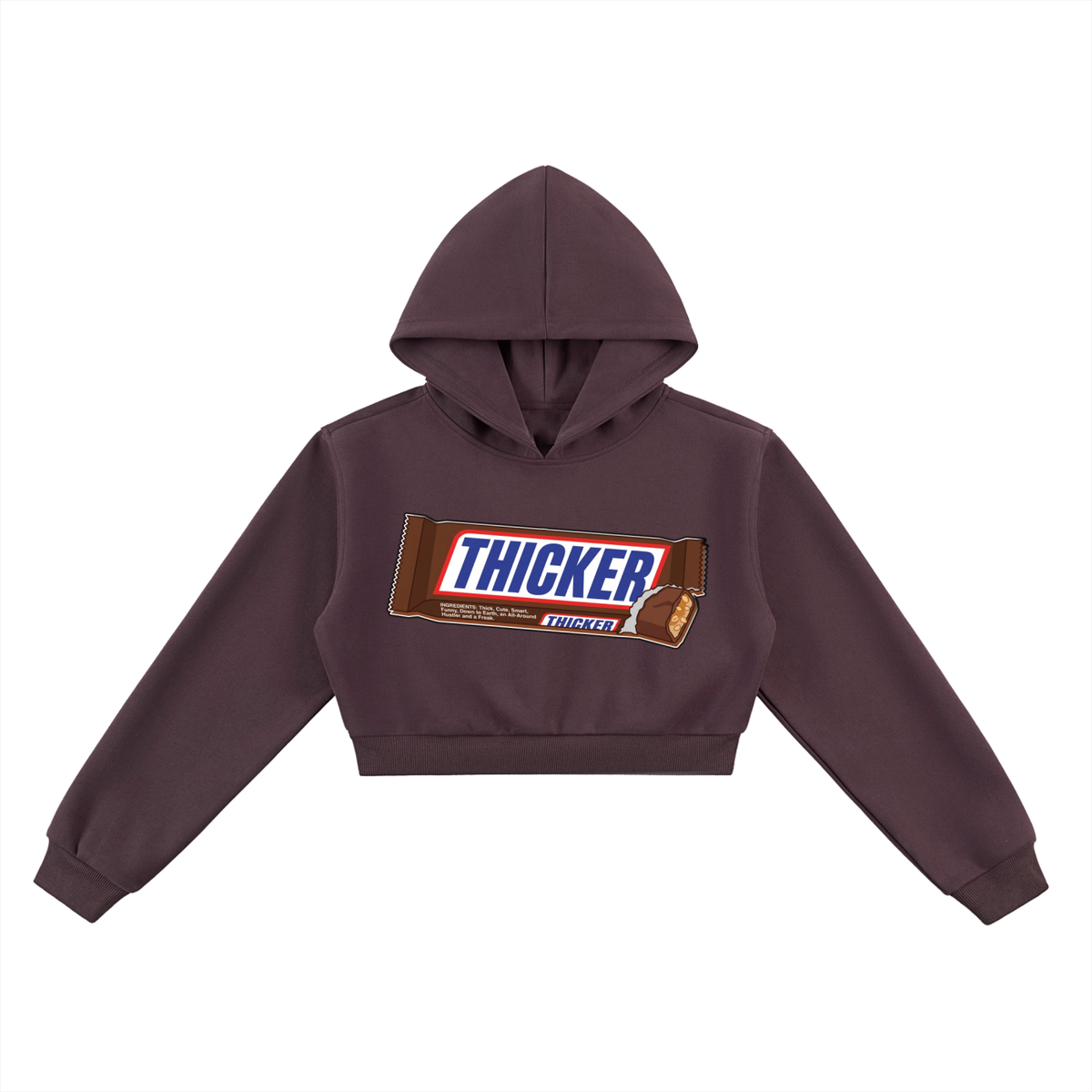 Taya Marie™ "Thicker Than A Snicker" Cropped Hoodie
