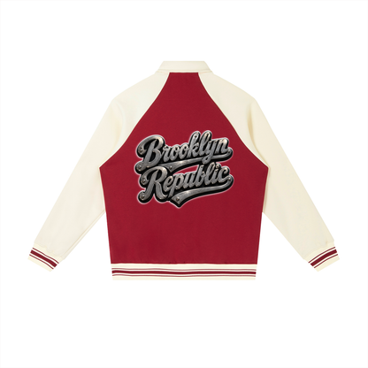 "All-Star" Contrast Raglan Sleeve Baseball Jacket