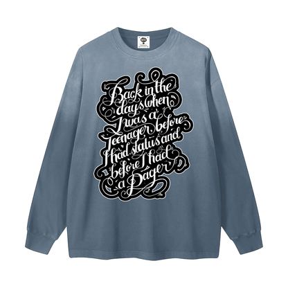 "Back in the Day" Gradient Washed Long Sleeve T-Shirt