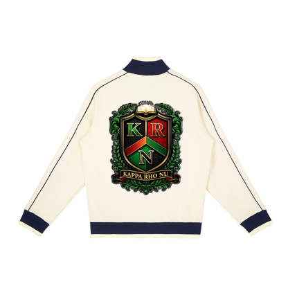 “Kappa Rho Nu” Color Block Raglan Sleeve Zip Track Jacket
