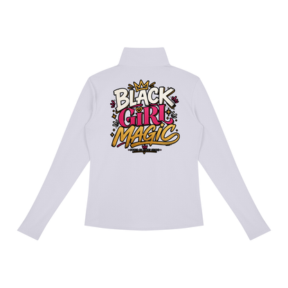 "Black Girl Magic" Women's Quarter-Zip Yoga Pullover