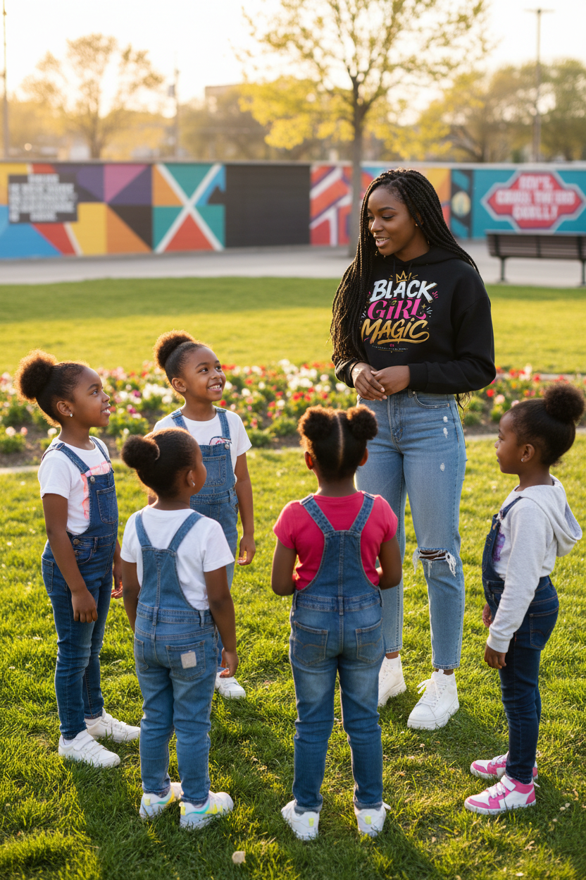 "Black Girl Magic" Cropped Hoodie