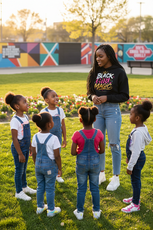 "Black Girl Magic" Cropped Hoodie
