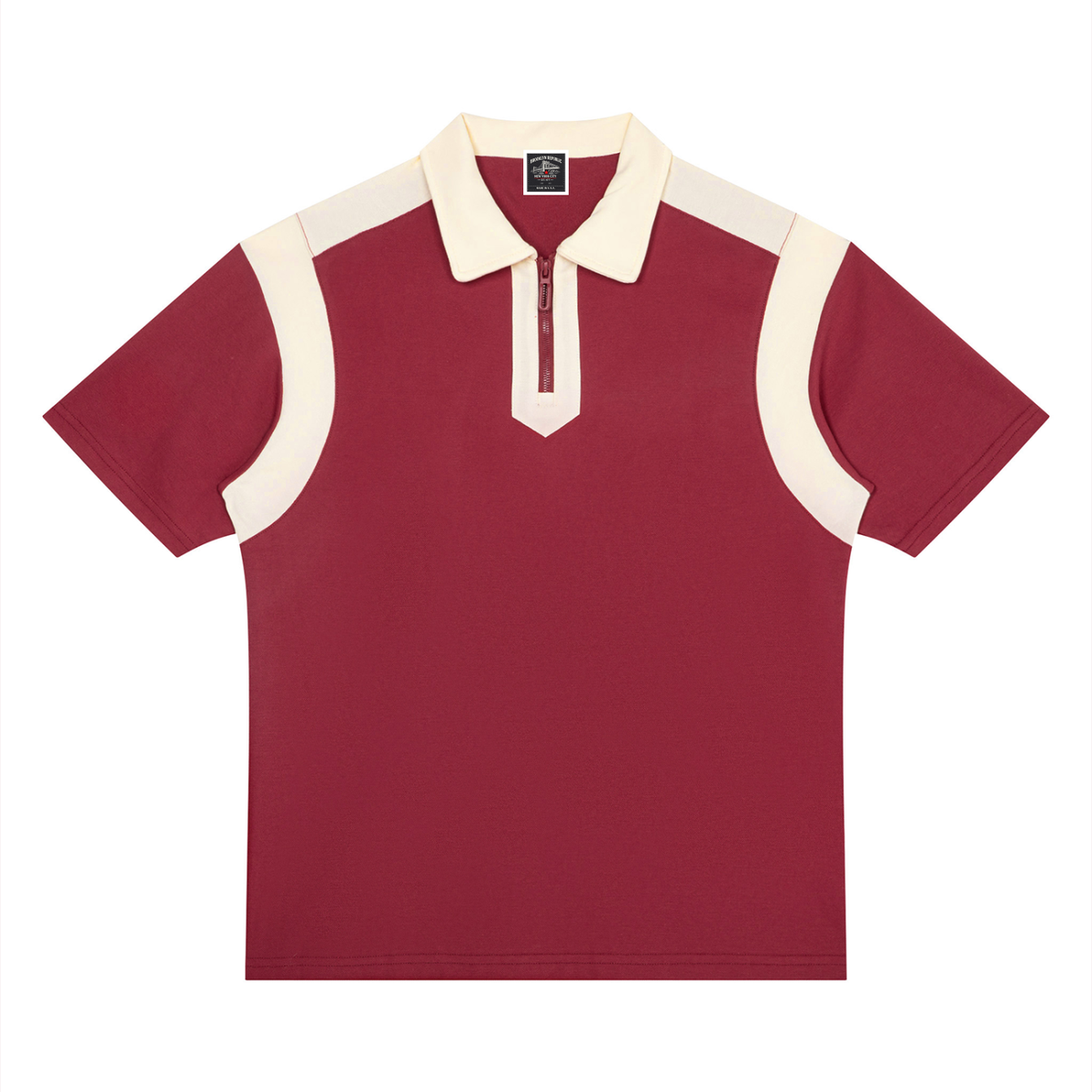 Brooklyn Republic Essentials™  Color Block Quarter Zip Polo Shirt