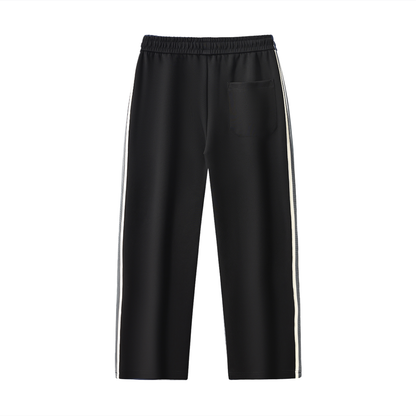 "Brooklyn Republic Essentials" Contrast Side-Stripe Straight-Leg  Pants