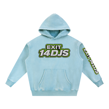 KDA™ "Exit 14" Snow Wash Fleece Oversize Hoodie