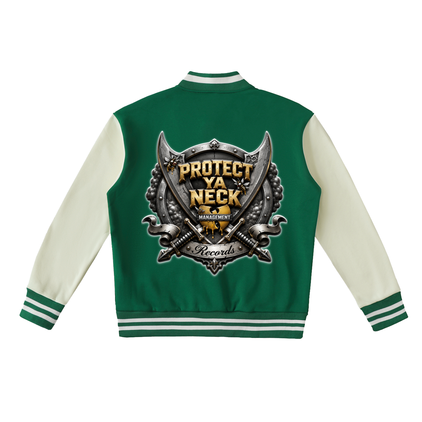 PYN™ x BKRP™ "The Final Chamber" Two-Tone Fleeced Varsity Jacket