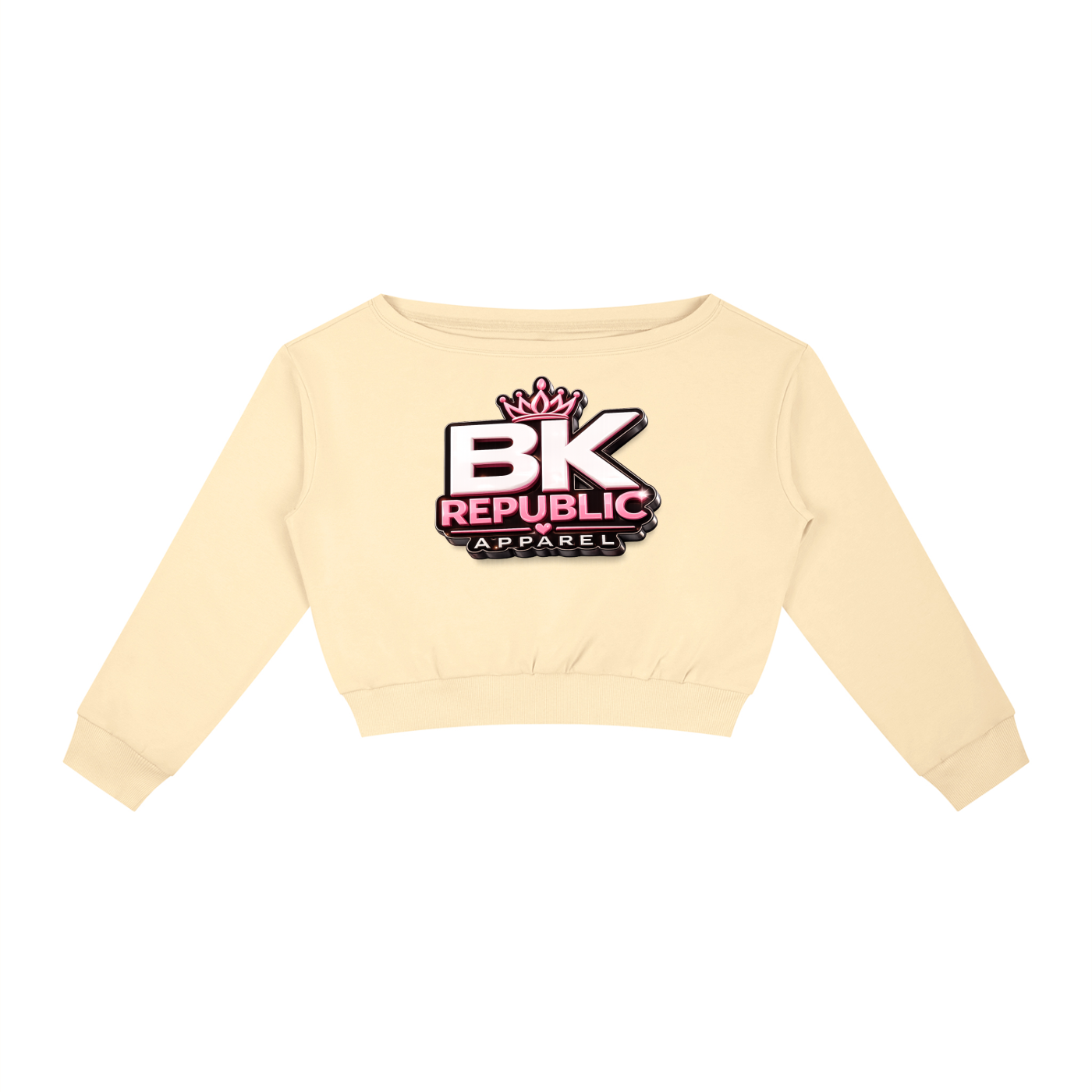 Brooklyn Republic Essentials™ "Block Party" Women's Off-Shoulder Sweatshirt
