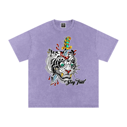 Brooklyn Zoo™ "Ed Hard-ly" Snow Washed Oversized Cotton T-Shirt