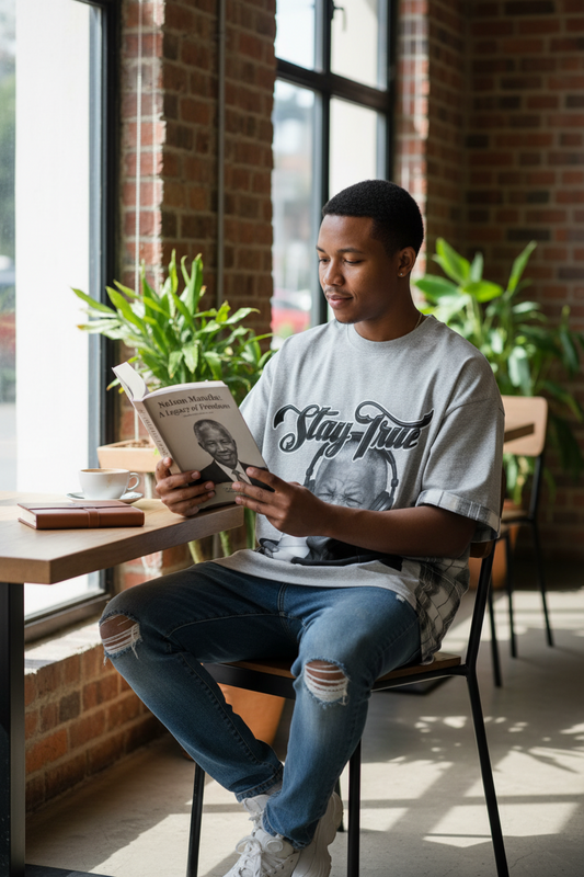 "Madiba" Plaid Paneled T-Shirt