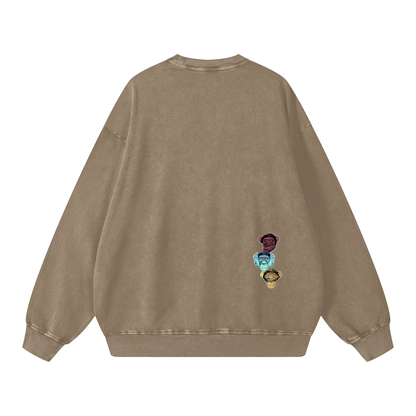 "Bootleg Theory" Snow Washed Oversized Sweatshirt