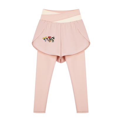 Body by Brie "Powerpuff Girls" Women's Paneled High-Waisted Yoga Set