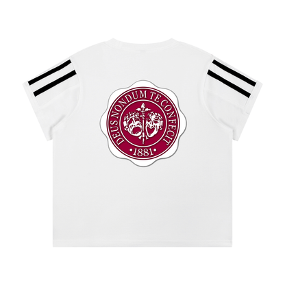 "Hillman College" Women's Varsity Stripe T-Shirt
