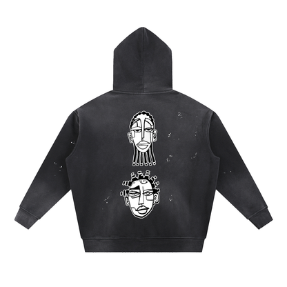 "Nappily Ever After" Vintage Washed Frayed Fleece Hoodie