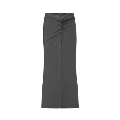 Women's Dyed Washed Drawstring Maxi Skirt