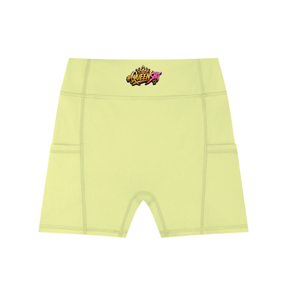 "QUEENS" Women's High-Waisted Pocket Biker Shorts
