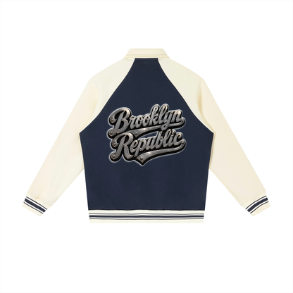 "All-Star" Contrast Raglan Sleeve Baseball Jacket